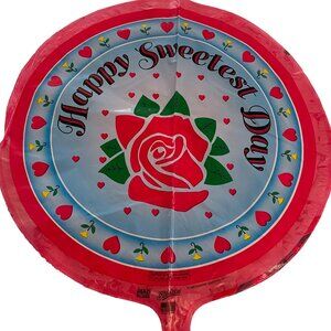 18 inch Happy Sweetest Day mylar vintage round balloon 1990